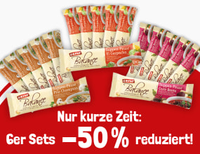 GEFRO Suppenpausen-Sortiment mit verschiedenen Geschmacksrichtungen, beworben mit 50% zeitlich limitierter Rabattaktion.