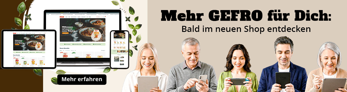 GEFRO DER NEUE WEBSHOP -- Button mit Mehr Erfahren