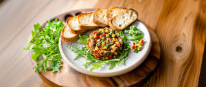 Vegetarisches Gemüsetatar mit Rucola