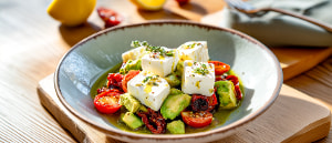 Ziegenkäse mit Avocado-Tomaten-Ragout