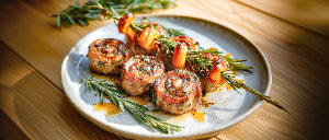 Gegrillte Kalbsschnecken mit Aprikosen