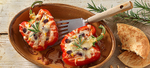 Gefüllte Ofenpaprika mit Chili sin Carne