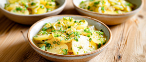 Süddeutscher Kartoffelsalat mit Brühe