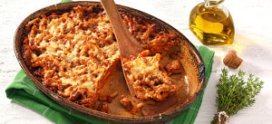 Maccaroni-Auflauf mit veganem Gulasch