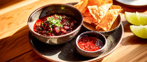 Chili sin Carne mit Taco-Chips und Teufelssoße