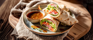 Salat-Wrap mit Schinken und Käse