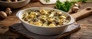 Gratinierte Gnocchi mit Walnuss-Waldpilzragout