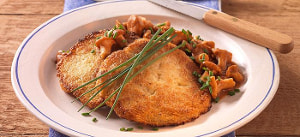 Kartoffelpfannkuchen mit Pfifferlingragout