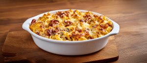 Maccaroni-Auflauf mit Steinpilzen, Chorizo und Mozzarella