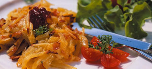 Ofenrösti mit Preiselbeerkompott