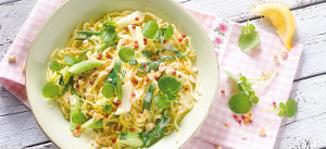 Spaghetti in Zitronen-Kresse-Soße