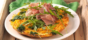 Spinat-Frittata mit Schinken und Mozzarella